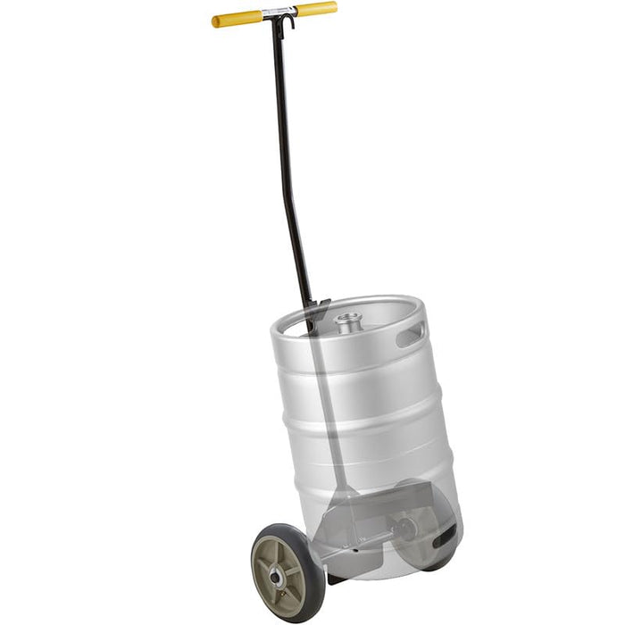 Heavy-Duty Commercial Hand Truck for Kegs and Pails, 400 lb Capacity - Keg Dolly with 8" Oiled Wheels, Ergonomic Handle & Keg Hook, Steel Frame for Beer Barrels, Brewery, Delivery Use