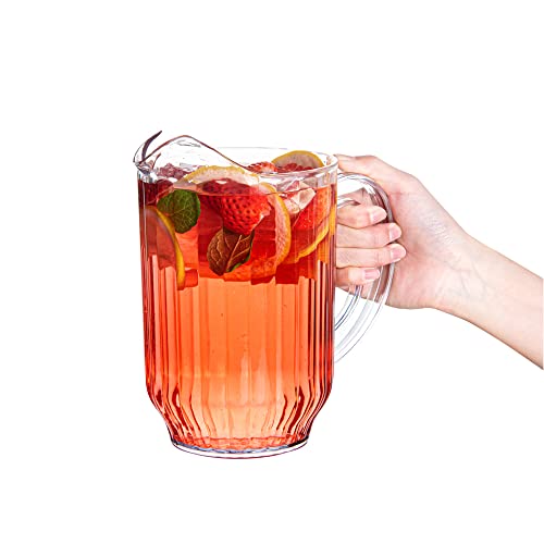 Restaurantware-RW Base 60 Ounce Beer Pitcher, 1 Durable Restaurant Pitcher - Hard Plastic, Serve Soda, Lemonade, Juice, Or Sangria, Clear Plastic Water Glass, For Bars, Parties, Or Homes,