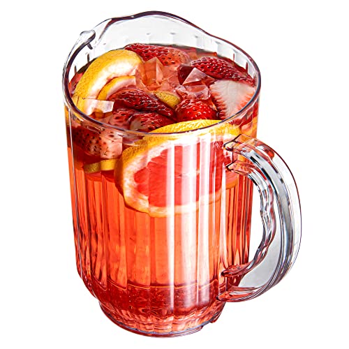 Restaurantware-RW Base 60 Ounce Beer Pitcher, 1 Durable Restaurant Pitcher - Hard Plastic, Serve Soda, Lemonade, Juice, Or Sangria, Clear Plastic Water Glass, For Bars, Parties, Or Homes,