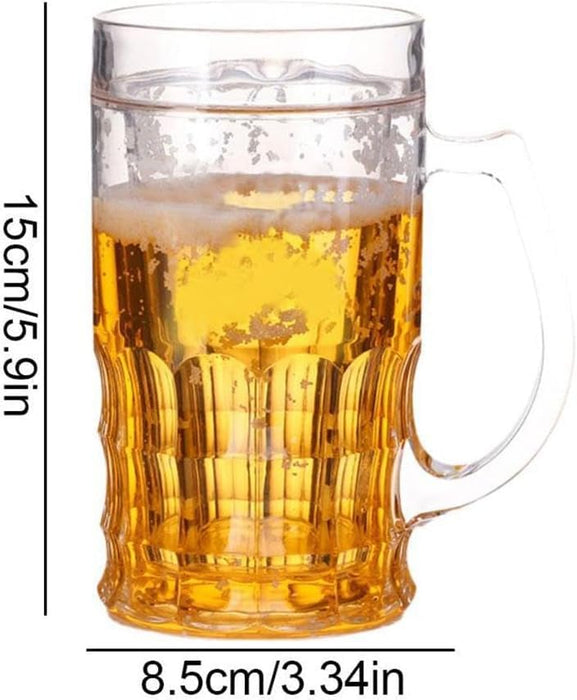 Fake Beer Mug, 400ml Large Capacity Double Layer Prank Cup, Realistic Novelty Drinking Glass for Party Gag Gifts, Home Bar Decor