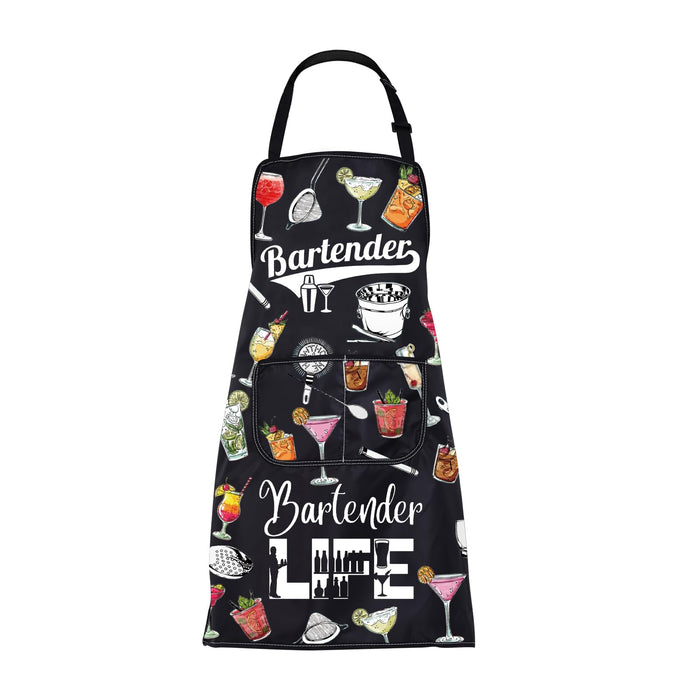 CMNIM Bartender Aprons with Pockets Bartender Gifts for Cocktail Lovers Barman Apron Mixology Bartending Gift for Mixologists (Bartender Aprons)