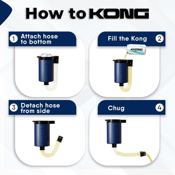 Kong 2.0 Insulated Can & Bottle Cooler with Detachable Drinking Hose,Navy
