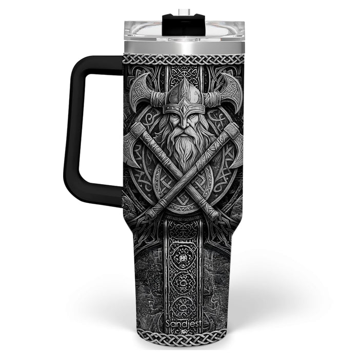 Viking Tumbler Gifts for Men, 40oz Stainless Steel Insulated Coffee Tumbler With Lid & Straw, Travel Cup Gift for Husband Dad, Christmas Birthday