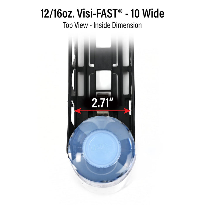 Display Technologies Visi-FAST Spring Push Drink Dispenser, Refrigerator Organizers and Storage for 12/16 oz Beverages, Bottles, and Cans, Drink Dispenser for Fridge, Commercial and Home, (Pack of 2)
