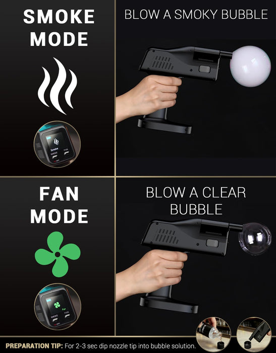 Cocktail Bubble Smoke Gun - Adds Flavor & Visual Effect to Drinks & Food, Dual Modes, Color Display, Rechargeable 5000mAh, Ideal for Home, Bars, Parties & Gifts