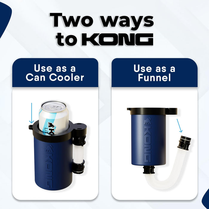 Kong 2.0 Insulated Can & Bottle Cooler with Detachable Drinking Hose,Navy