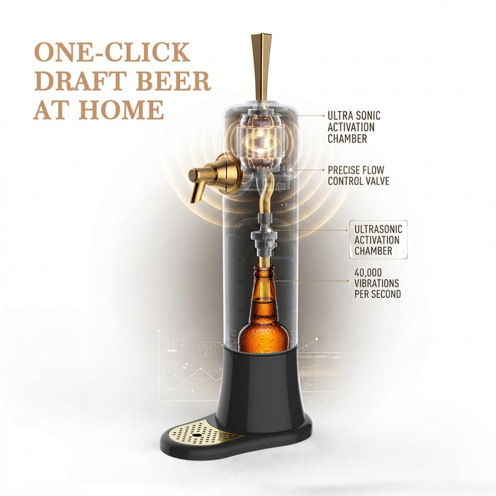 Beer Dispenser for Cans and Bottles, Cordless Draft-Style Foam Tap Gift