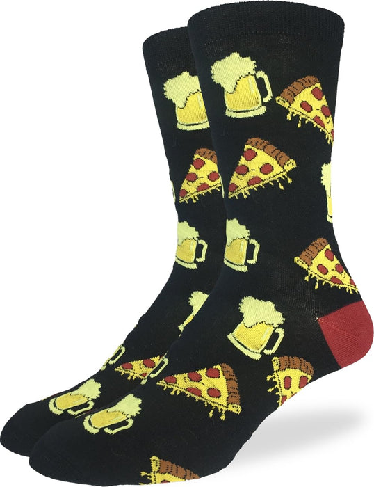 Good Luck Sock Men's Pizza & Beer Socks, Adult, Shoe Size 7-12