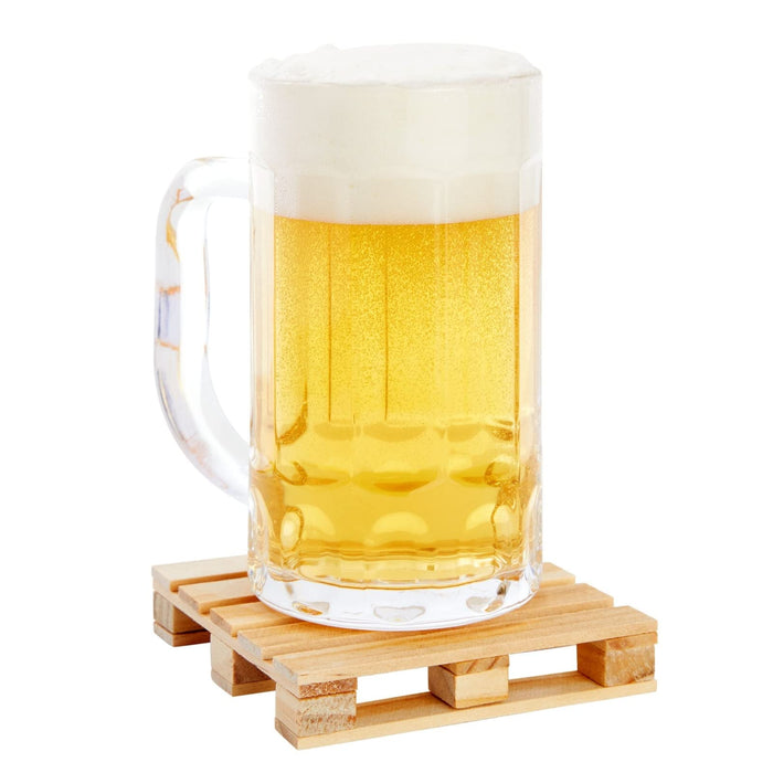 Juvale Wood Pallet Coasters - Pack of 6, 3.9 x 3.9 in, Brown - Square Wooden Drink Coasters for Hot & Cold Beverages - Novelty Mini Pallet Design for Home & Office