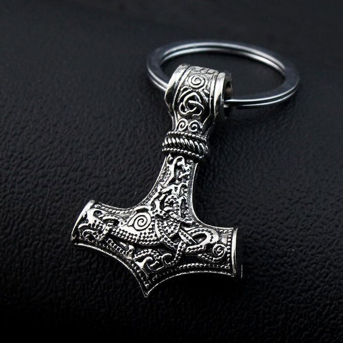 KANGSHUN Vikings Hammer Bottle Opener for men Norse Viking braid bracelet Mjolnir keychain, for Party Pub Bar Gifts Wine Corkscrew Beer Beverage Wrench