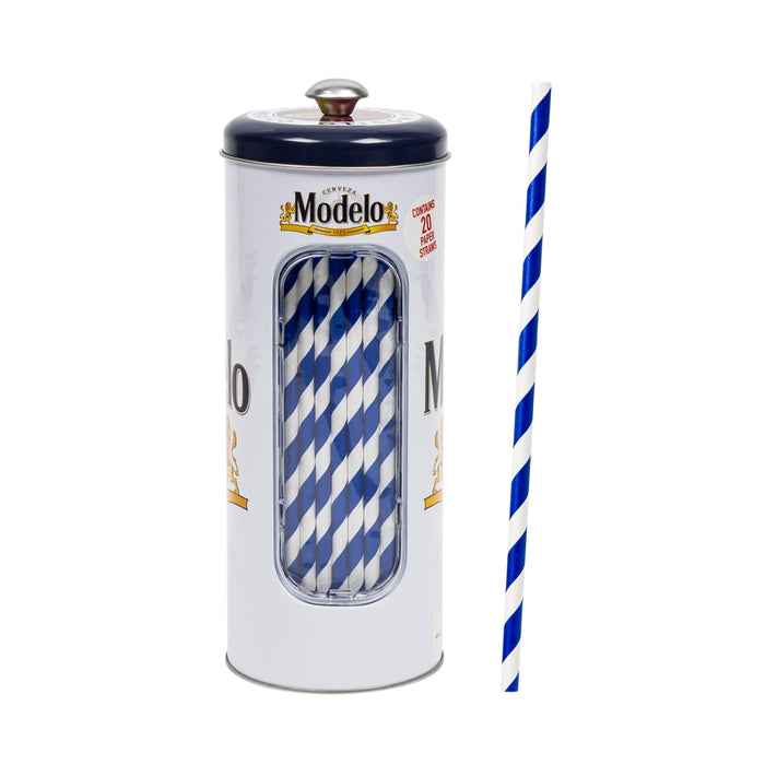 Modelo Entertaining Bundle Set – Galvanized Beverage Tub, Serving Tray, Napkin Holder, Straw Holder, Salt & Pepper Caddy, and Locktop Canisters – Indoor & Outdoor Beverage Serving Collection (White)