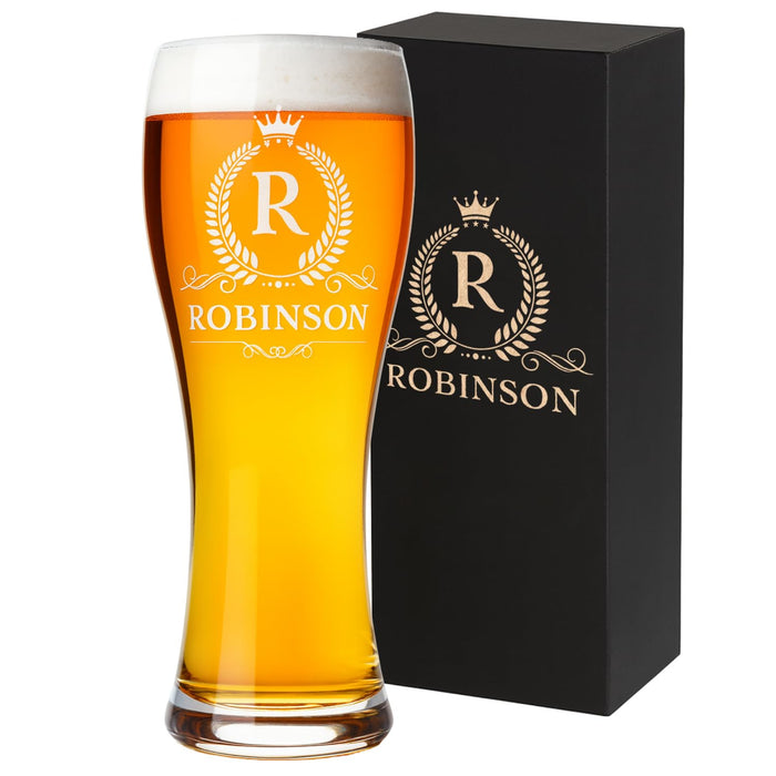 Gifts Inscribed Personalized Pilsner Beer Glass 16 oz – Engraved Tall Pint Glass Custom Designs – Unique Beer Gift for Men, Dad, Groomsmen, Weddings, Birthdays, Father’s Day