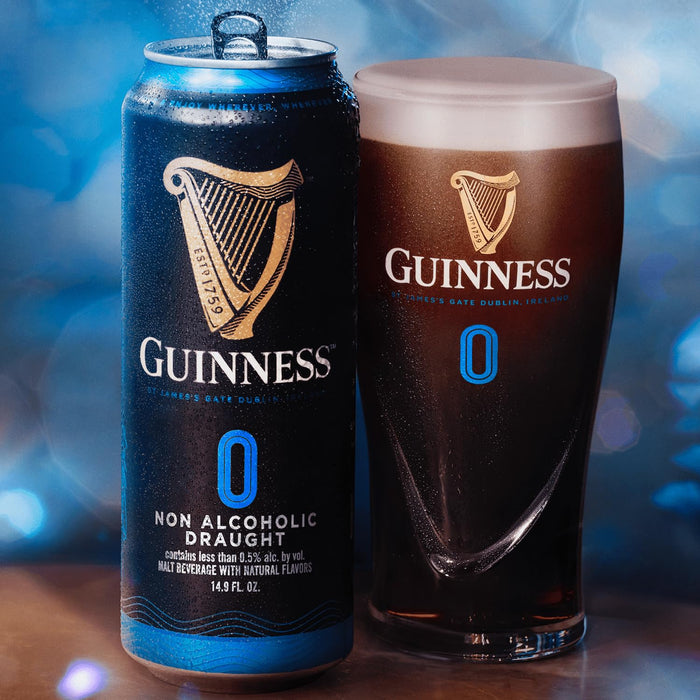 Guinness 0 Zero 10 Pack Non-Alcoholic Draught Stout Beer | 14.9oz Cans | Alcohol-Free Brew