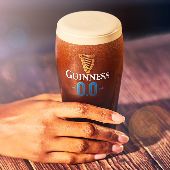 Guinness 0 Zero 6 Pack Non-Alcoholic Draught Stout Beer | 14.9oz Cans | Alcohol-Free Brew