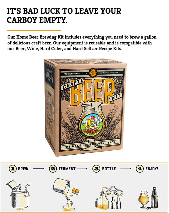 Craft A Brew - Oktoberfest Ale - Beer Making Kit - Make Your Own Craft Beer - Complete Equipment and Supplies - Starter Home Brewing Kit - 1 Gallon