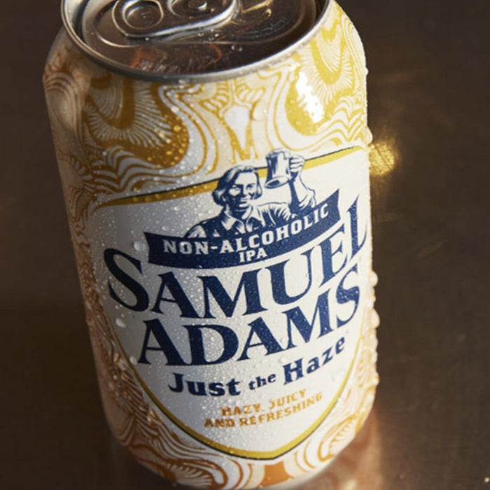 Samuel Adams 12 Pack Just the Haze Non-Alcoholic Hazy IPA Brew - Dealcoholized Sam Adams Craft Beer - 12oz Cans - Sabro, Citra, Mosaic, Cascade Hops