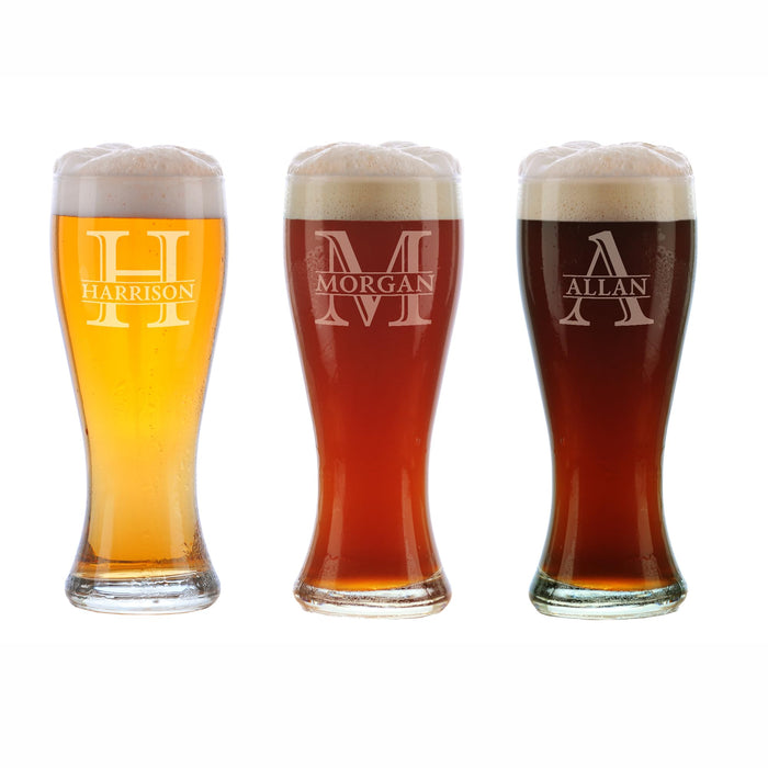 Gifts Inscribed Personalized Pilsner Beer Glass 16 oz – Engraved Tall Pint Glass Custom Designs – Unique Beer Gift for Men, Dad, Groomsmen, Weddings, Birthdays, Father’s Day