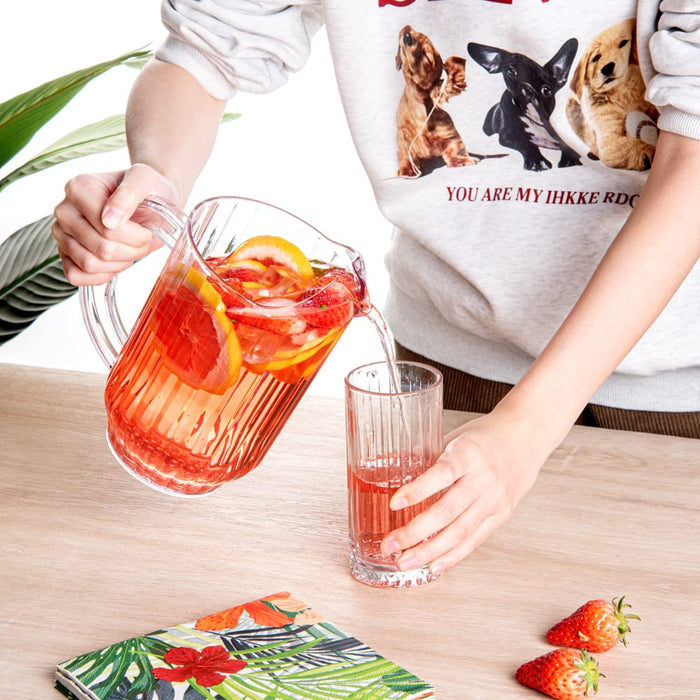 Restaurantware-RW Base 60 Ounce Beer Pitcher, 1 Durable Restaurant Pitcher - Hard Plastic, Serve Soda, Lemonade, Juice, Or Sangria, Clear Plastic Water Glass, For Bars, Parties, Or Homes,