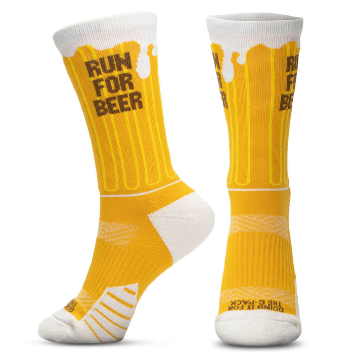 Gone For a Run Inspirational Athletic Running Socks | Mid-Calf | Run for Beer | Dark Blue