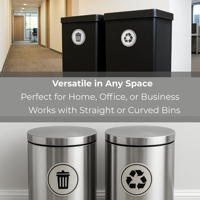 Trash Can Stickers, Recycle Set of 2 - Weatherproof, 3x3 Round