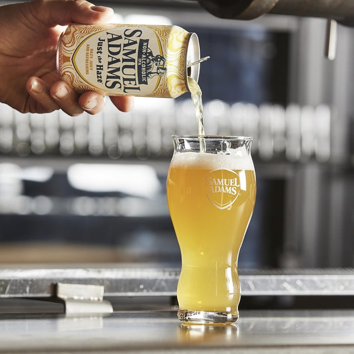 Samuel Adams 12 Pack Just the Haze Non-Alcoholic Hazy IPA Brew - Dealcoholized Sam Adams Craft Beer - 12oz Cans - Sabro, Citra, Mosaic, Cascade Hops
