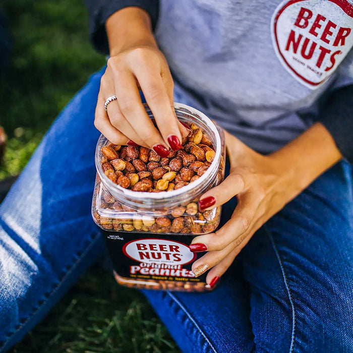 BEER NUTS Original Peanuts - Sweet & Salty Bar Nuts - Gluten Free, Kosher, Low Sodium, On The Go Packaged Peanut Snacks Made In The USA - 1.75oz Single Serve Bottle Bags (Pack of 12)