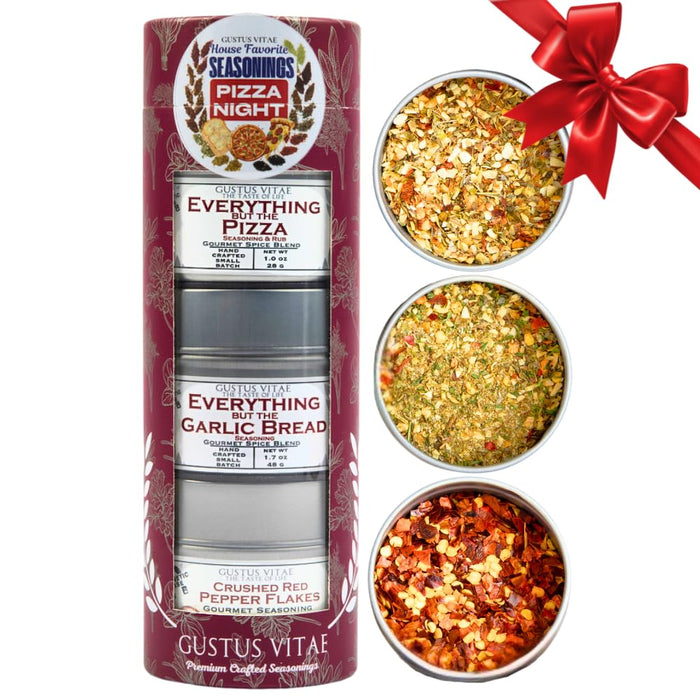 Gustus Vitae | Pizza Night Favorite Seasonings Gift Set of 3 | Variety Pack