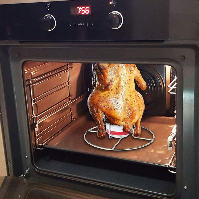 Beer Can Chicken Holder -2 pcs for Grill Oven Smoker Sturdy Stainless Steel Beer Butt Chicken Holder for Whole Chicken Roaster Easy to Use and Clean Chicken Rack for Tender and Juicy Chicken Turkey