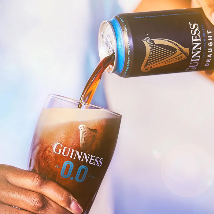 Guinness 0 Zero 6 Pack Non-Alcoholic Draught Stout Beer | 14.9oz Cans | Alcohol-Free Brew