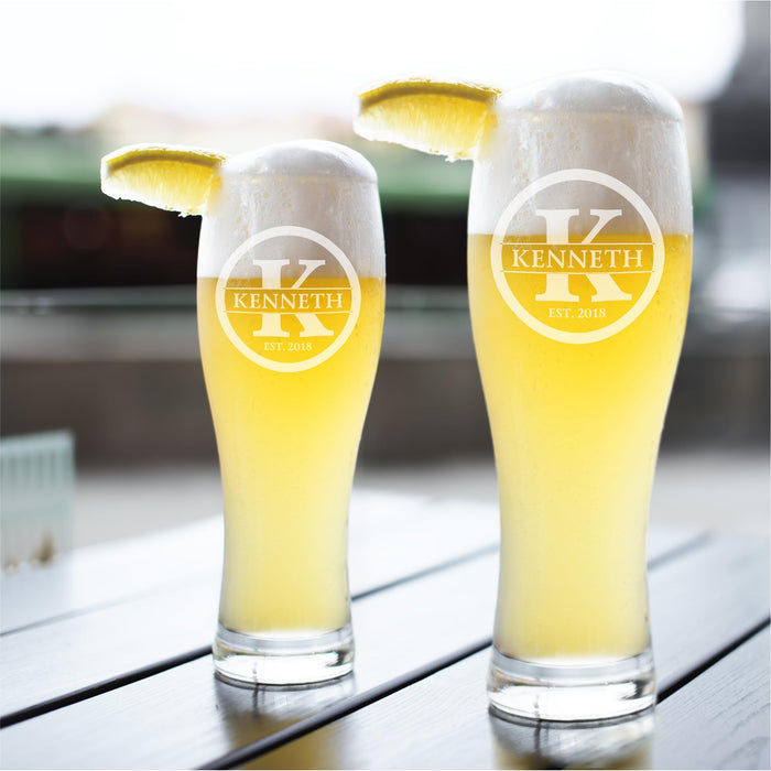 Gifts Inscribed Personalized Pilsner Beer Glass 16 oz – Engraved Tall Pint Glass Custom Designs – Unique Beer Gift for Men, Dad, Groomsmen, Weddings, Birthdays, Father’s Day