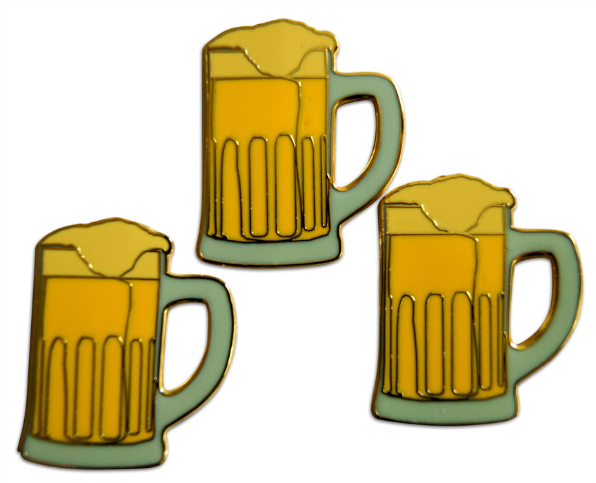 3-Piece Beer Mug Stein Drinkers Pride Lapel Pin Hat Pin & Tie Tack Set with Clutch Back by Novel Merk