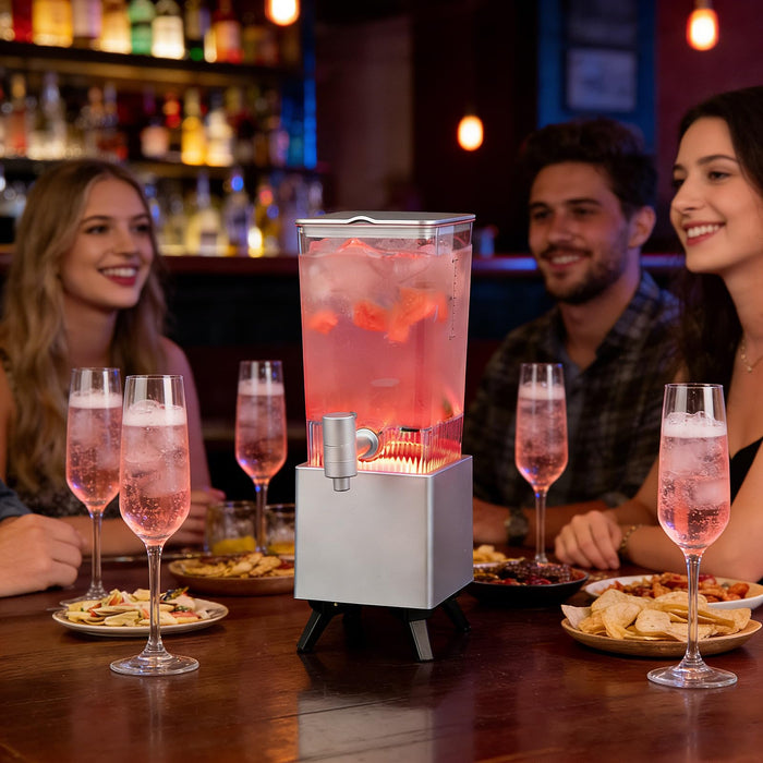 WILON 2L LED Drink Dispenser with Ice Tube for Parties, Beer & Juice