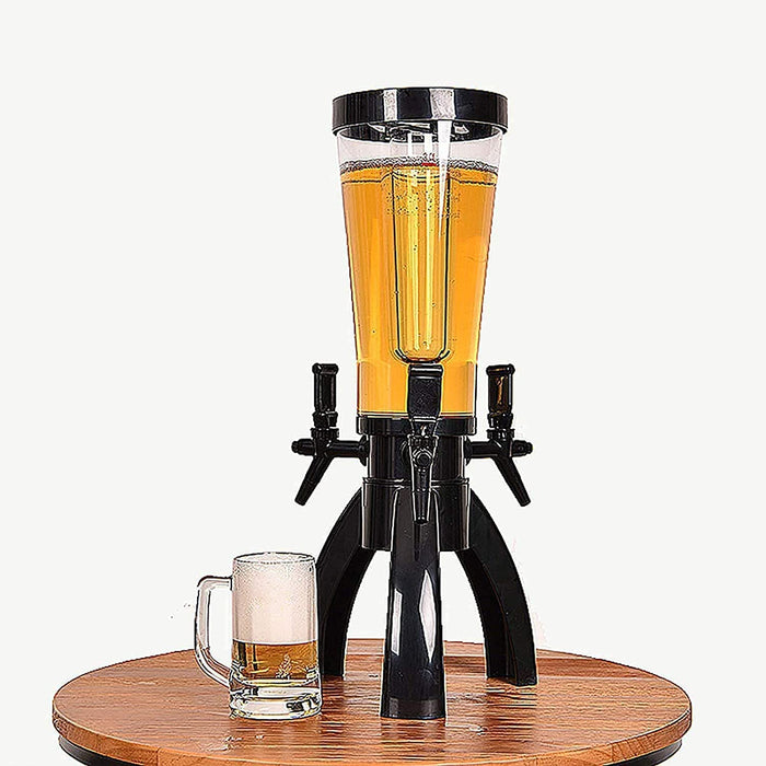 JOMRTS Beer Dispenser 3L Beer Dispenser, 3 Faucets and Ice Pipes for Beverages and Beverages in Party Barbecue Restaurants