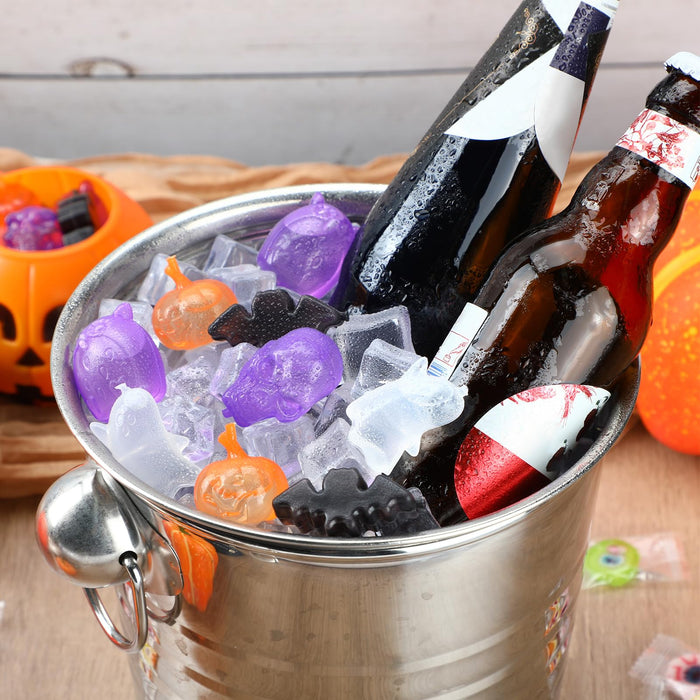 Meanplan 100 Pcs Halloween Reusable Ice Cubes for Drinks, Ghost