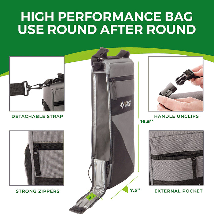 Falcona Wild Golf Cooler Bag Plus 2 Ice Packs - Keeps Drinks Cold for Hours - Holds 6 Cans - Fits Discreetly in Golf Bags - Insulated Beer Sleeve and Cooler Accessories
