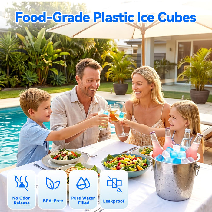 1.4“ Inch Large Reusable Ice Cubes, 100 Pack