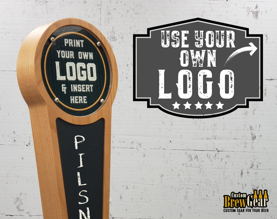 Custom Brew Gear Chalkboard Beer Tap Handle with Changeable Logo - Cherry-Keg Tap Handle