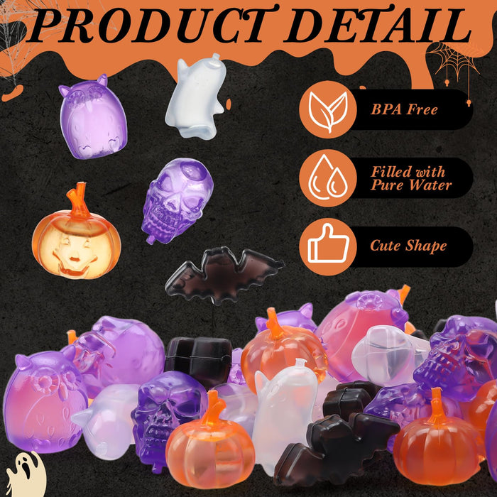 Meanplan 100 Pcs Halloween Reusable Ice Cubes for Drinks, Ghost
