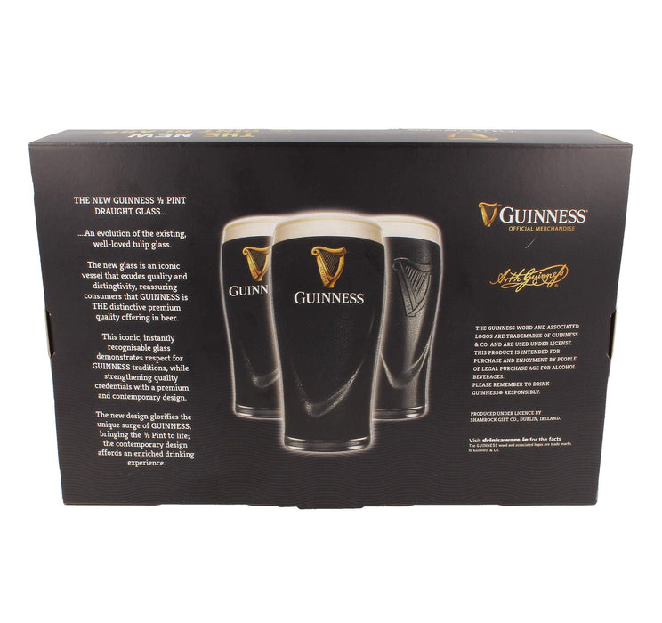 Guinness Half Pint Glasses – Set of 2 | 10oz Capacity | Official Livery Design | Not Full Pint Size