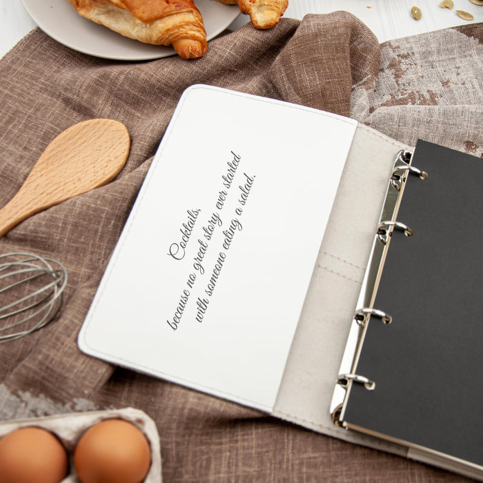 Cocktail Leather Recipe Book - Personalized Leather Cookbook - Blank Recipe Book for Bar Recipes - Bartender Gift - Leather Recipes Organizer - Mens Gift Ideas