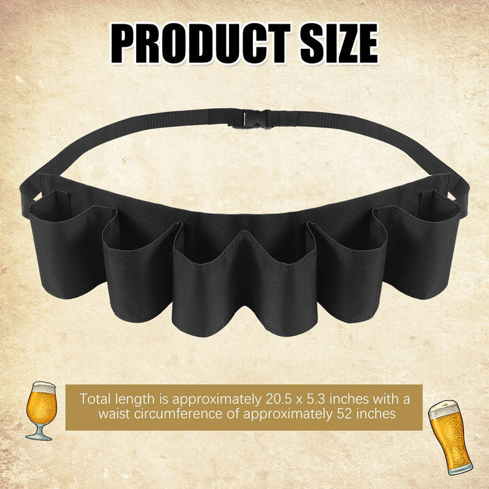 Jiuguva 2 Pcs Men Beer Belt Holder 6 Can Beer Drinking Accessories