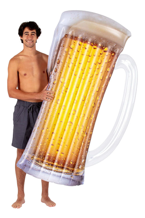 Giant Inflatable Beer Mug Pool Rafts, Oversized Novelty Floats for Lounging, Parties & Summer Fun