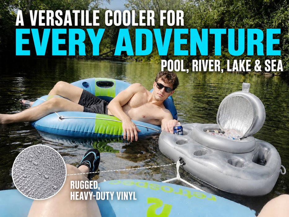 Pool Inflatable Floating Can Beverage Cooler for Swimming, Boating, Tubing