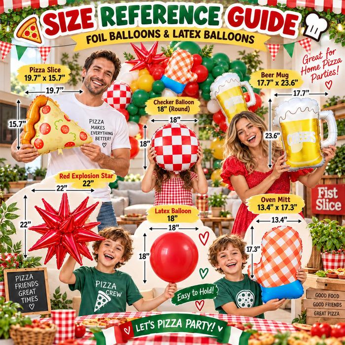 Pizza Party Balloon Arch Kit,Red,Yellow,Emerald Green,for Birthday,Picnic