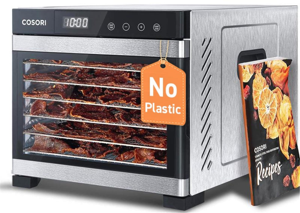 Cosori Food Dehydrator, 6 Stainless Steel Trays with 6.5 ft² Drying Space