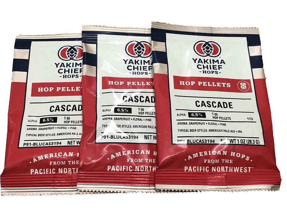 Learn To Brew BC-89Z0-55HN Cascade Hop Pellets for Home Brewing 1 oz , (Packaging may Vary) (Pack of 3), Green