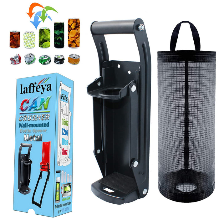 laffeya Aluminum Beer Can Crusher 16oz, Wall Mounted Smasher for Recycling
