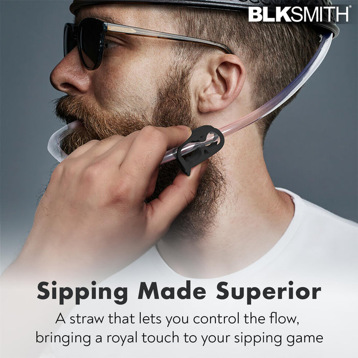 BLKSMITH Viking Drinking Helmet with Straws – Funny Beer Hat Holds 2 Cans – Adjustable Novelty Drinking Helmet Fits 16–24" Head – Gag Gift for Men, Dad, Husband, Bachelor Party, Tailgating - (Black)