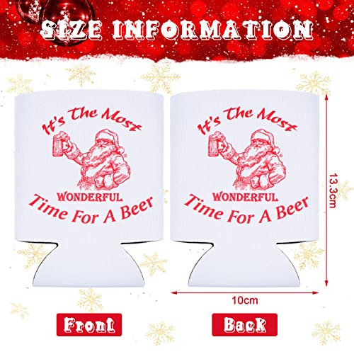 10 Pcs Christmas Santa Beer Can Cooler Christmas Neoprene Slim Beer Can Sleeves Holiday Santa Claus Collapsible Beer Covers for Slim Beer Cans - The Beer Connoisseur® Store