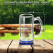 100 Libbey Beer Mugs Set, 12 oz. - Customizable Text, Logo - Groomsmen Glassware - Blue - The Beer Connoisseur® Store